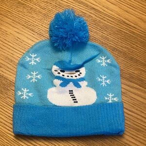 New Women Light Blue Winter Snowman Beanie Hat